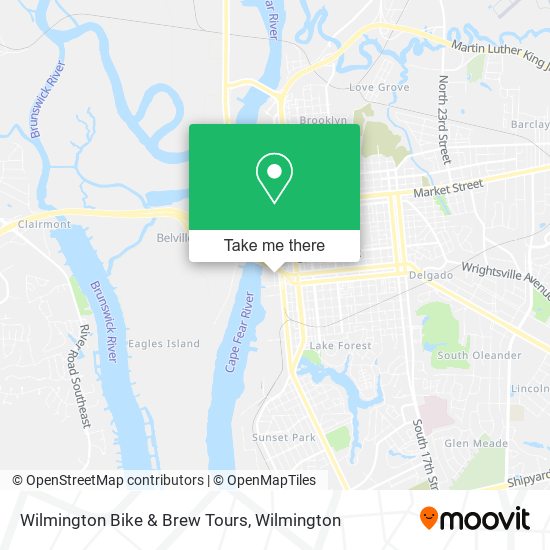 Mapa de Wilmington Bike & Brew Tours