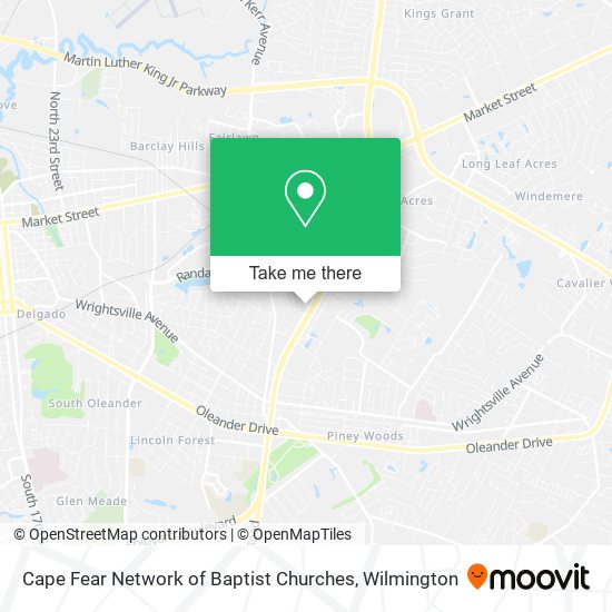 Mapa de Cape Fear Network of Baptist Churches