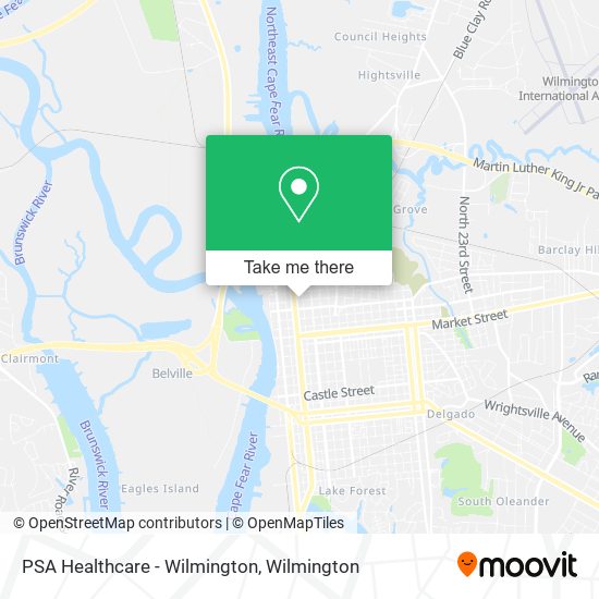 Mapa de PSA Healthcare - Wilmington