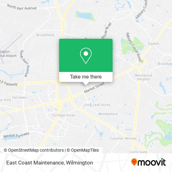 East Coast Maintenance map