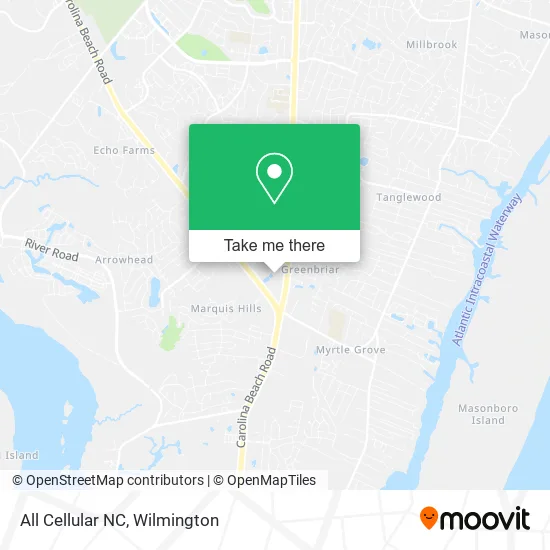Mapa de All Cellular NC
