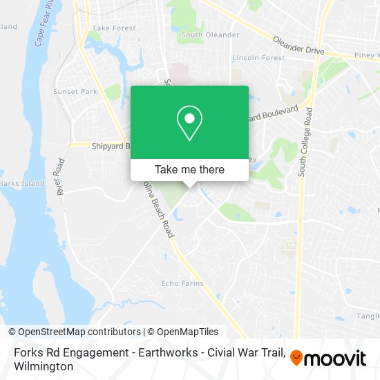 Forks Rd Engagement - Earthworks - Civial War Trail map