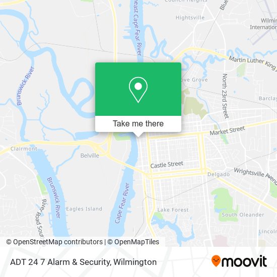 Mapa de ADT 24 7 Alarm & Security