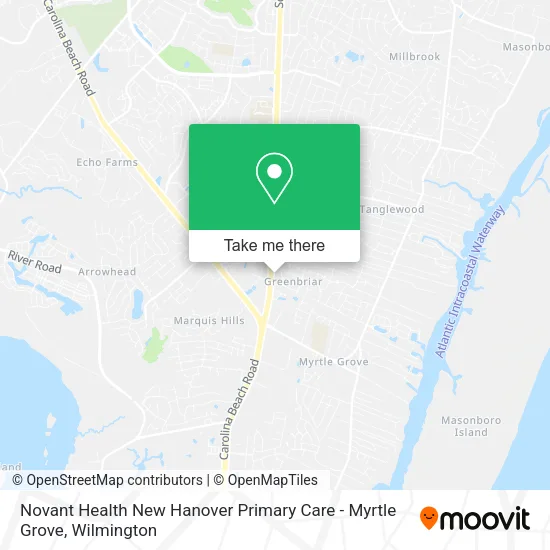 Mapa de Novant Health New Hanover Primary Care - Myrtle Grove
