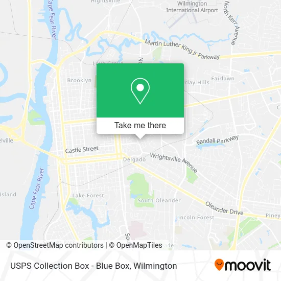 Mapa de USPS Collection Box - Blue Box