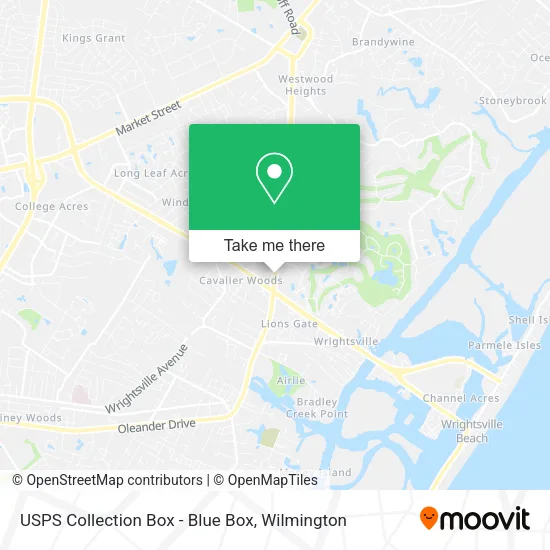 Mapa de USPS Collection Box - Blue Box