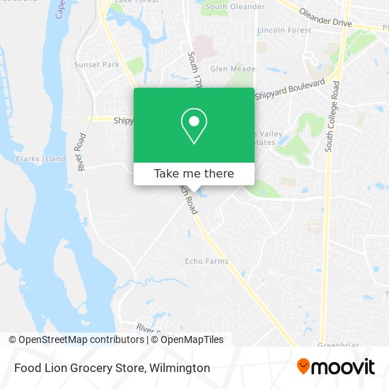 Mapa de Food Lion Grocery Store