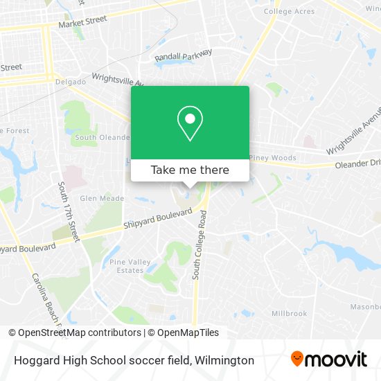 Mapa de Hoggard High School soccer field