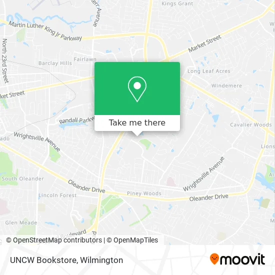 UNCW Bookstore map