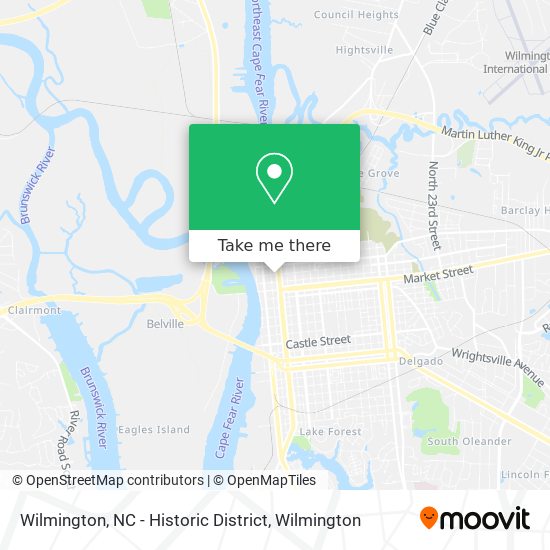 Mapa de Wilmington, NC - Historic District