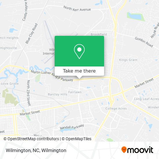 Mapa de Wilmington, NC
