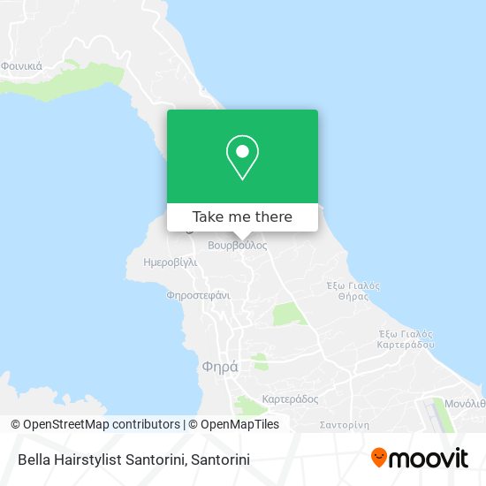 Bella Hairstylist Santorini map