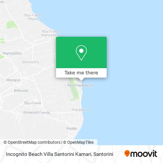 Incognito Beach Villa Santorini Kamari map