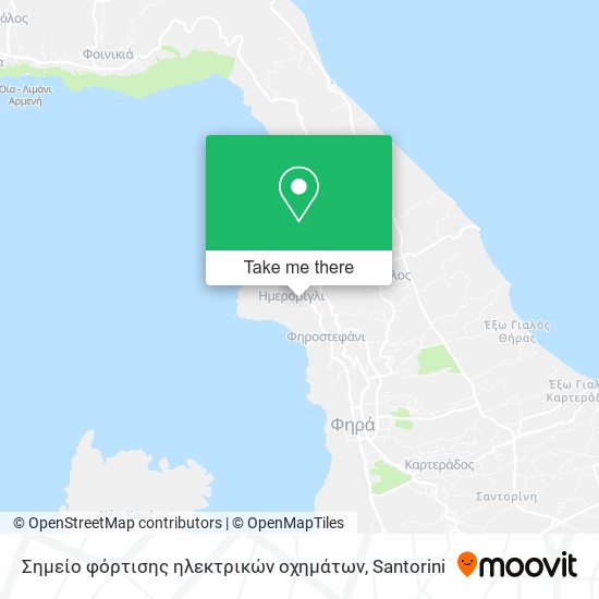 Σημείο φόρτισης ηλεκτρικών οχημάτων map