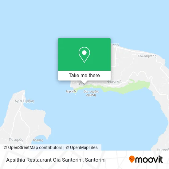 Apsithia Restaurant Oia Santorini map