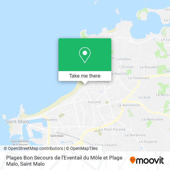 Mapa Plages Bon Secours de l'Eventail du Môle et Plage Malo