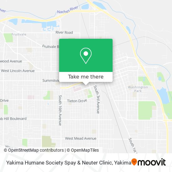 Mapa de Yakima Humane Society Spay & Neuter Clinic