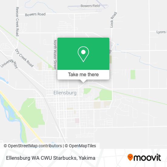 Ellensburg WA CWU Starbucks map
