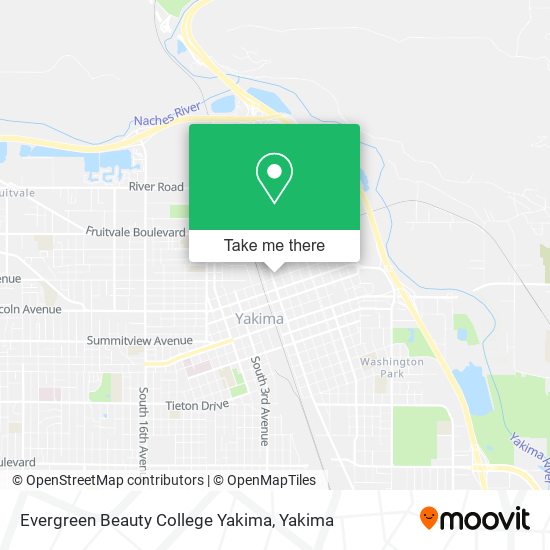 Evergreen Beauty College Yakima map