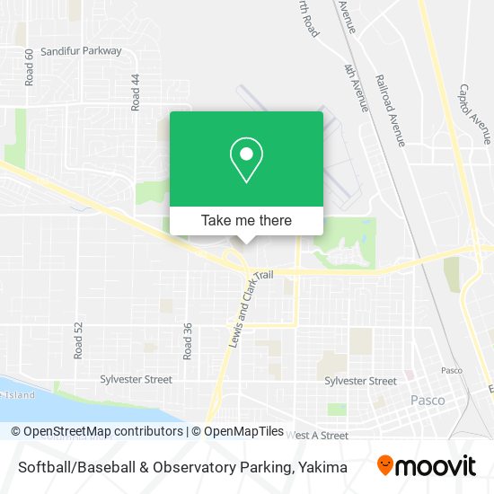 Softball / Baseball & Observatory Parking map