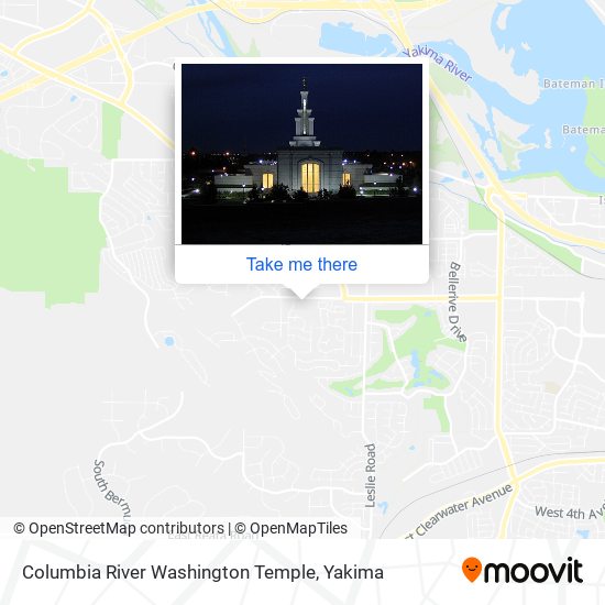 Mapa de Columbia River Washington Temple