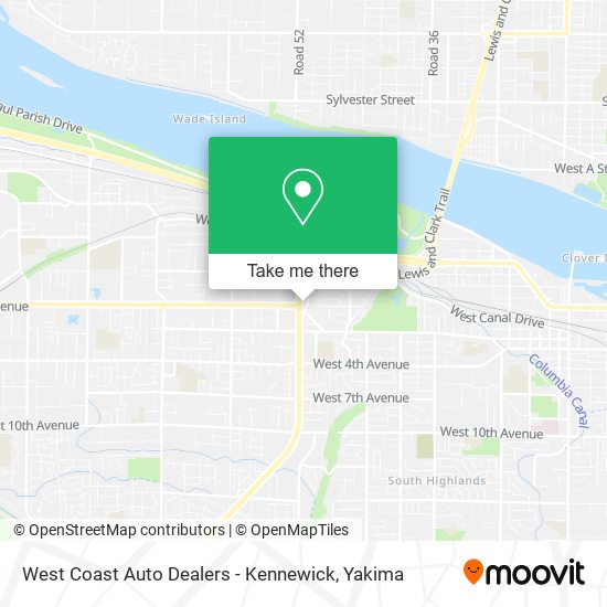 Mapa de West Coast Auto Dealers - Kennewick