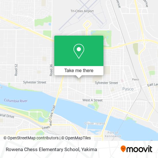 Rowena Chess Elementary School map