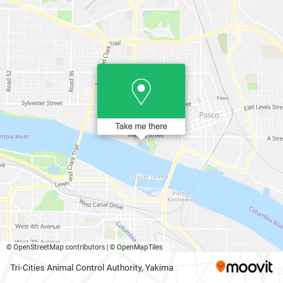 Tri-Cities Animal Control Authority map
