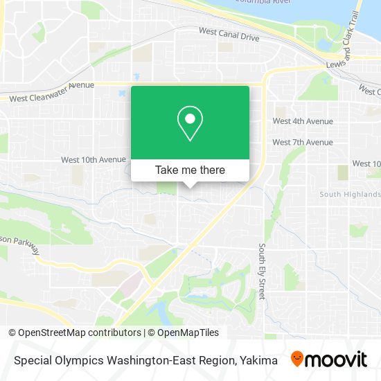 Mapa de Special Olympics Washington-East Region