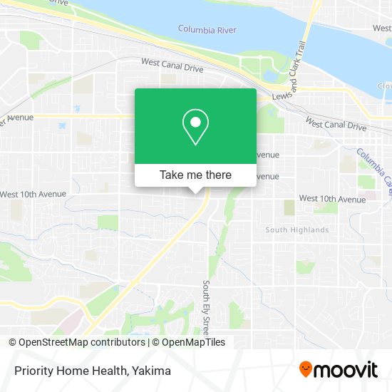 Priority Home Health map