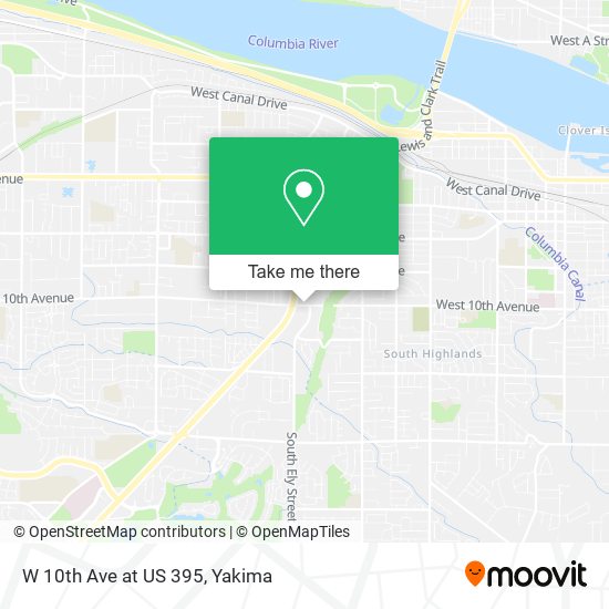 W 10th Ave at US 395 map