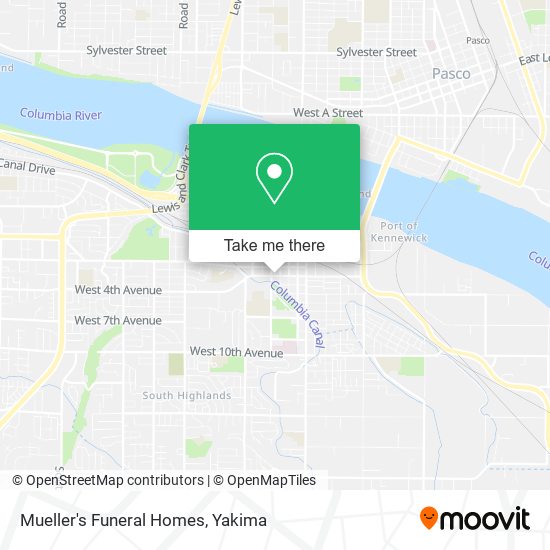 Mueller's Funeral Homes map