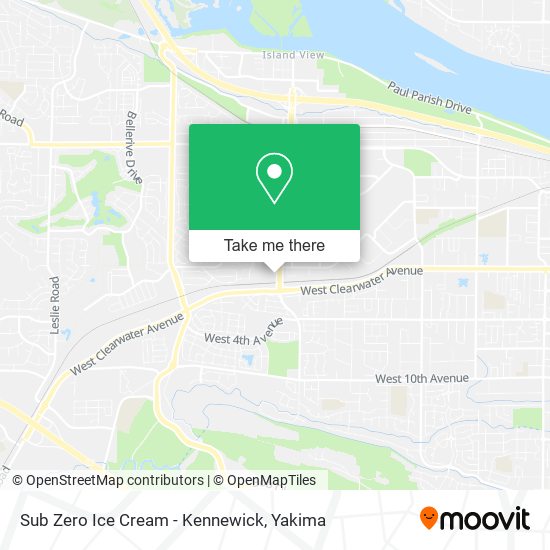 Sub Zero Ice Cream - Kennewick map