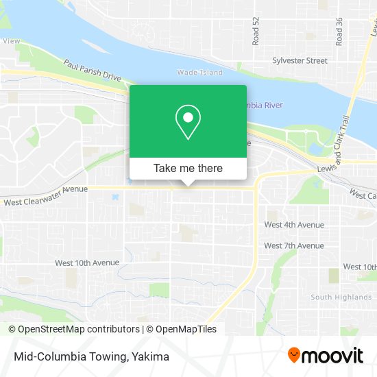 Mid-Columbia Towing map