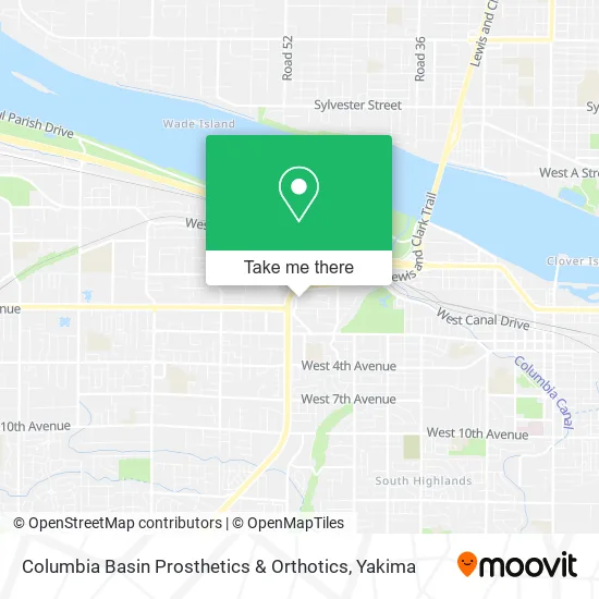 Columbia Basin Prosthetics & Orthotics map