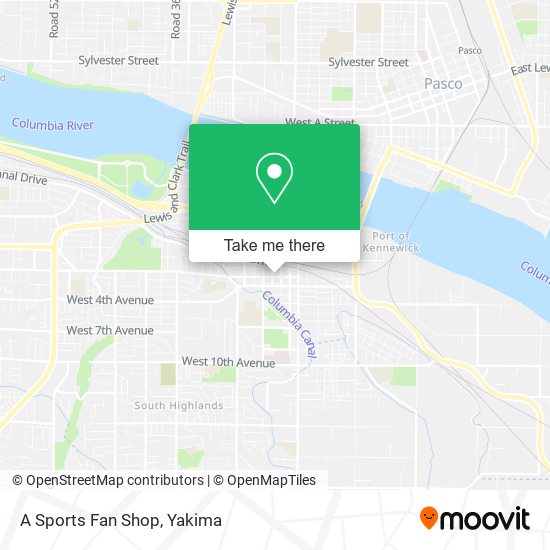 A Sports Fan Shop map