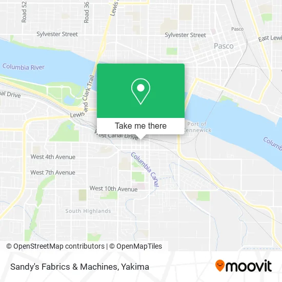 Sandy's Fabrics & Machines map