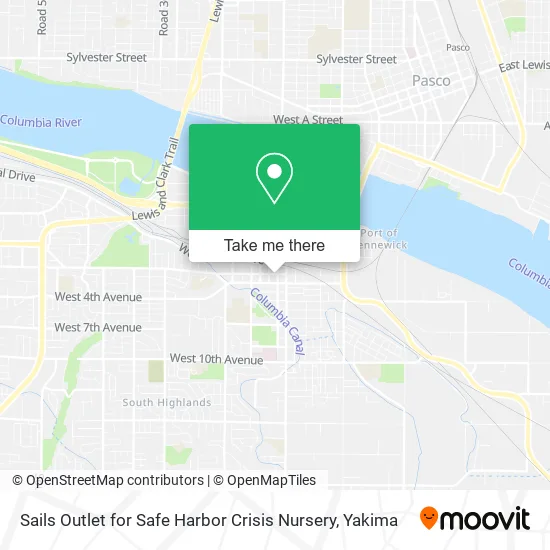 Sails Outlet for Safe Harbor Crisis Nursery map