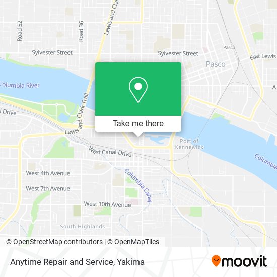 Anytime Repair and Service map