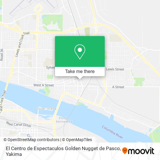 El Centro de Espectaculos Golden Nugget de Pasco map