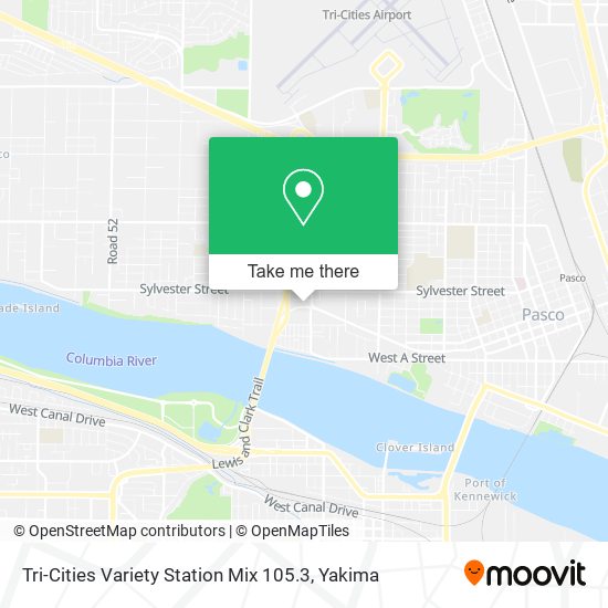 Mapa de Tri-Cities Variety Station Mix 105.3