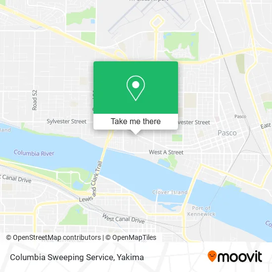 Columbia Sweeping Service map