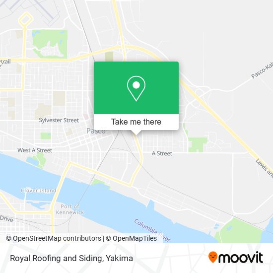 Royal Roofing and Siding map