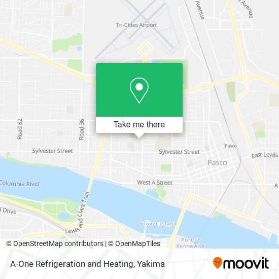 A-One Refrigeration and Heating map