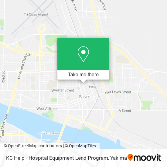 KC Help - Hospital Equipment Lend Program map