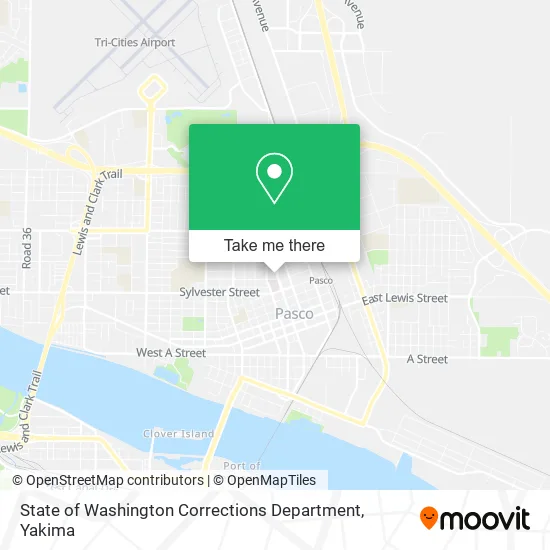 State of Washington Corrections Department map