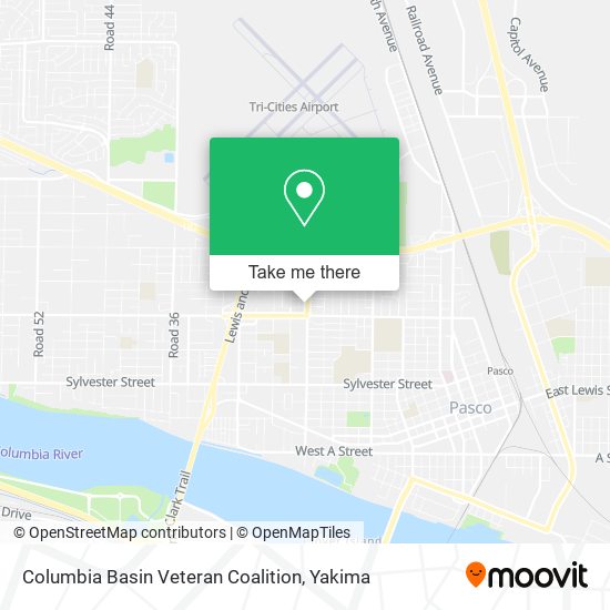Mapa de Columbia Basin Veteran Coalition