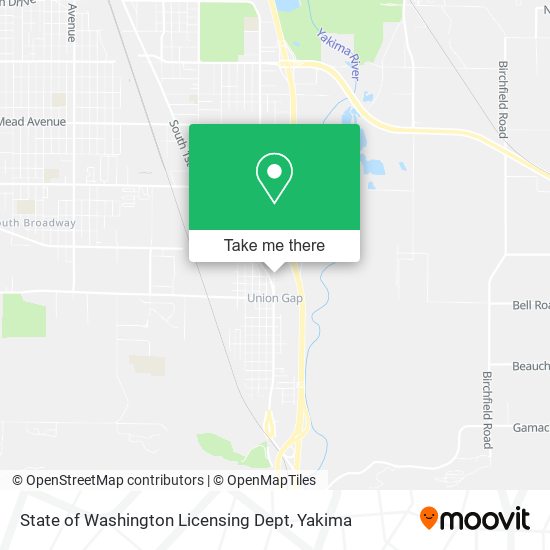 State of Washington Licensing Dept map