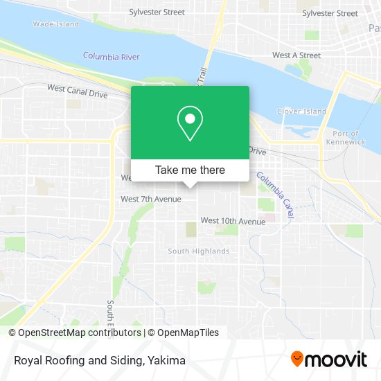 Royal Roofing and Siding map