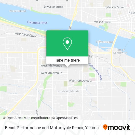 Mapa de Beast Performance and Motorcycle Repair